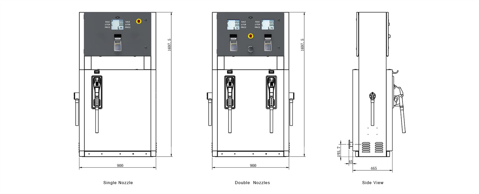fuel dispenser size fuel dispenser size